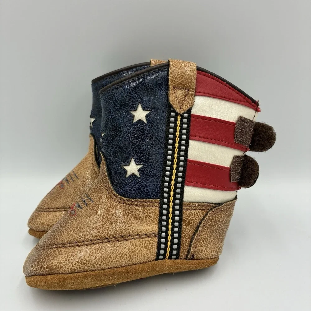 Boot Barn American Flag‎ Cowboy Boots Size 1 Unisex Baby Toddler